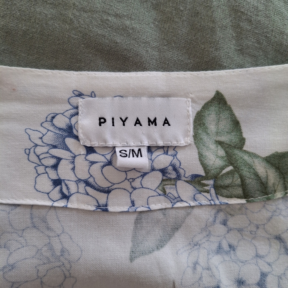 Floral Print Women's Robe - White and Blue - Picture 5 of 6